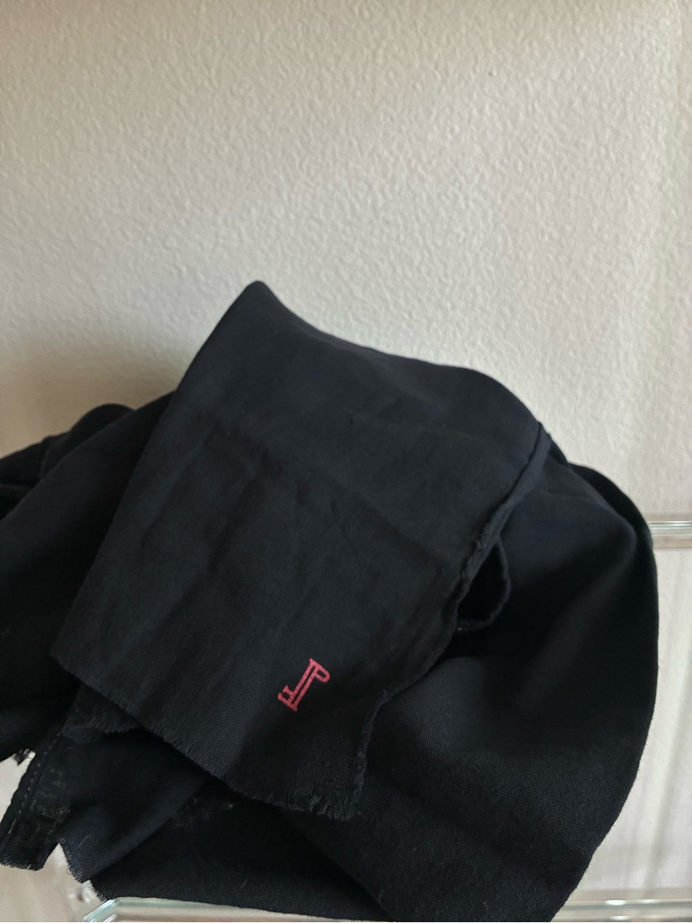 *NWT* Prospective Flow Black Cotton Scarf Shawl 168x60cm Fringed Edge Designer
